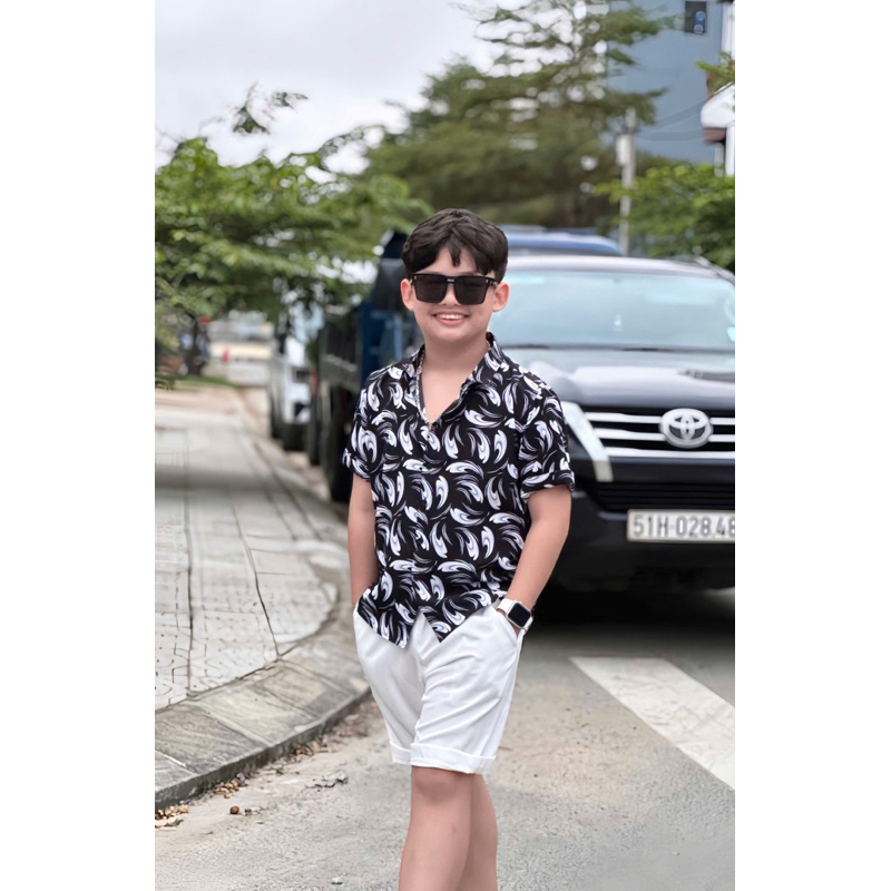 set sơmi hoạ tiết TONIBRAND thiết kế cho bé