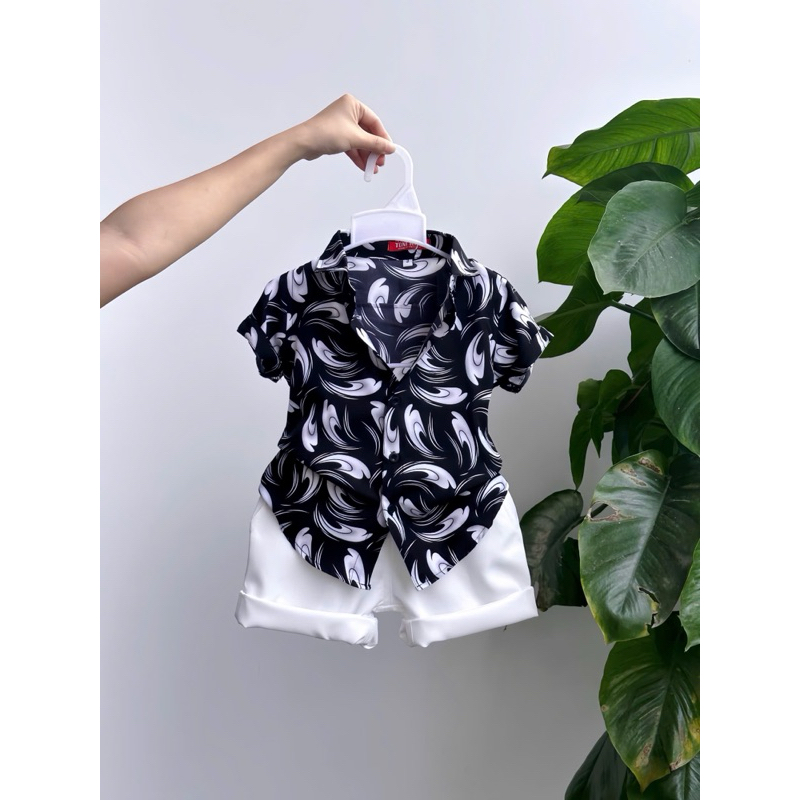 set sơmi hoạ tiết TONIBRAND thiết kế cho bé