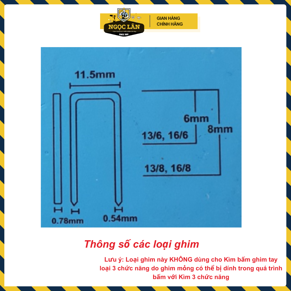 [Mua lẻ hộp] Ghim bấm gỗ, Kim bấm gỗ Tự Lực 13/6, 13/8,16/6, 16/8 hộp 5000 ghim