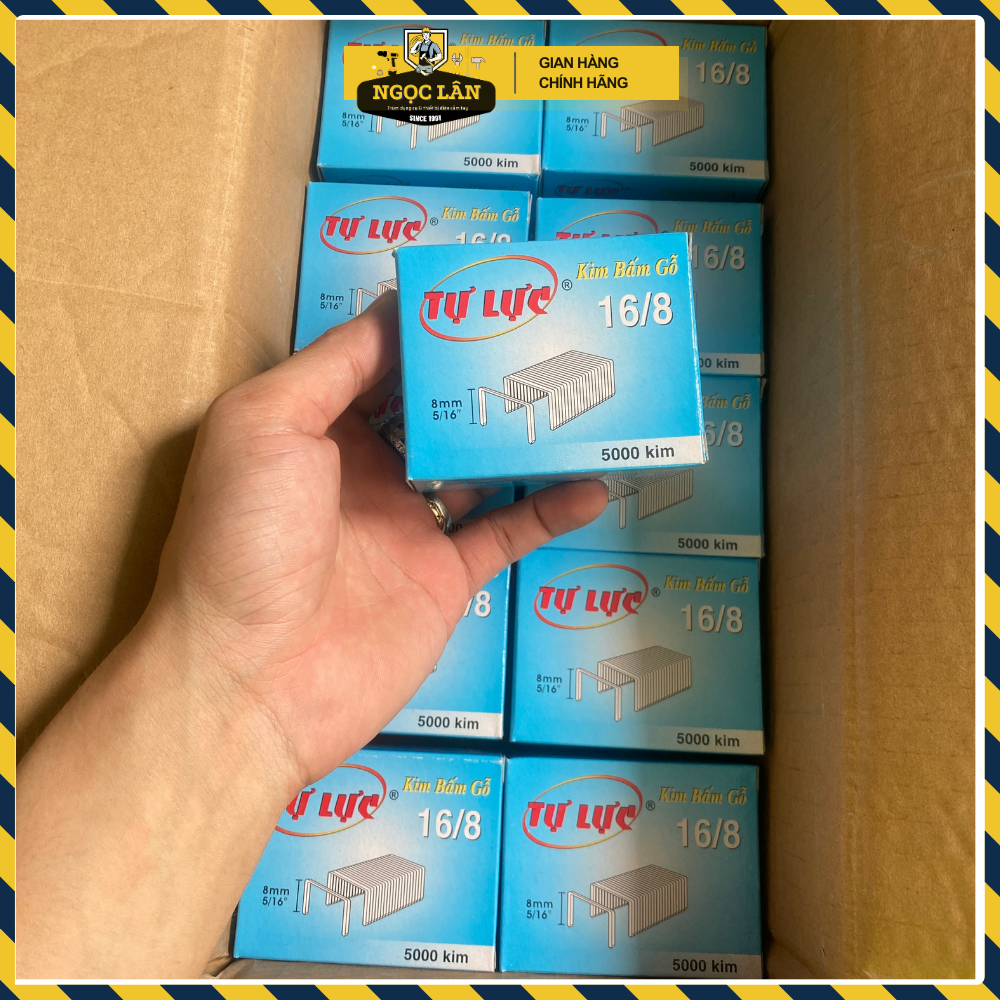 [Mua lẻ hộp] Ghim bấm gỗ, Kim bấm gỗ Tự Lực 13/6, 13/8,16/6, 16/8 hộp 5000 ghim