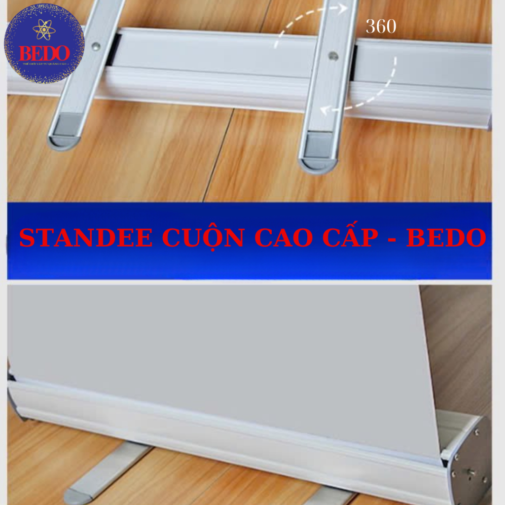 Standee Cuốn BEDO Nhôm Cao Cấp 60x160 80x200cm Treo Banner Quảng Cáo Chuyên Nghiệp Bền Chắc
