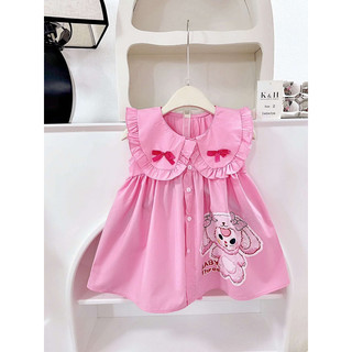 Váy bé gái , Váy babythree thỏ hồng cho bé gái