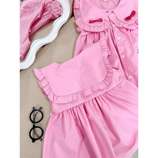 Váy bé gái , Váy babythree thỏ hồng cho bé gái