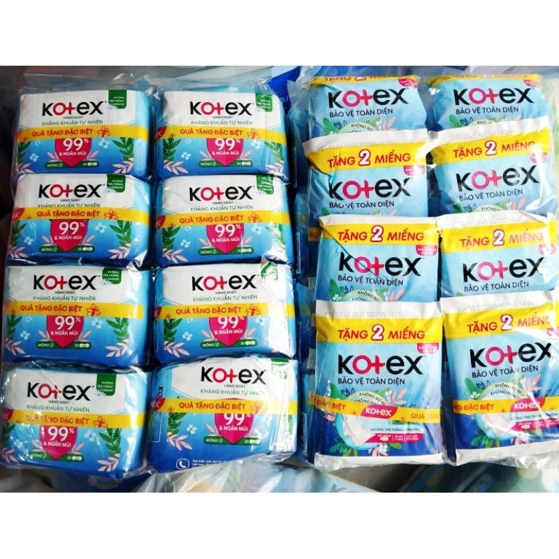 Combo 8 gói băng vệ sinh hàng ngày kháng khuẩn Kotex 20miếng/gói 15.5cm