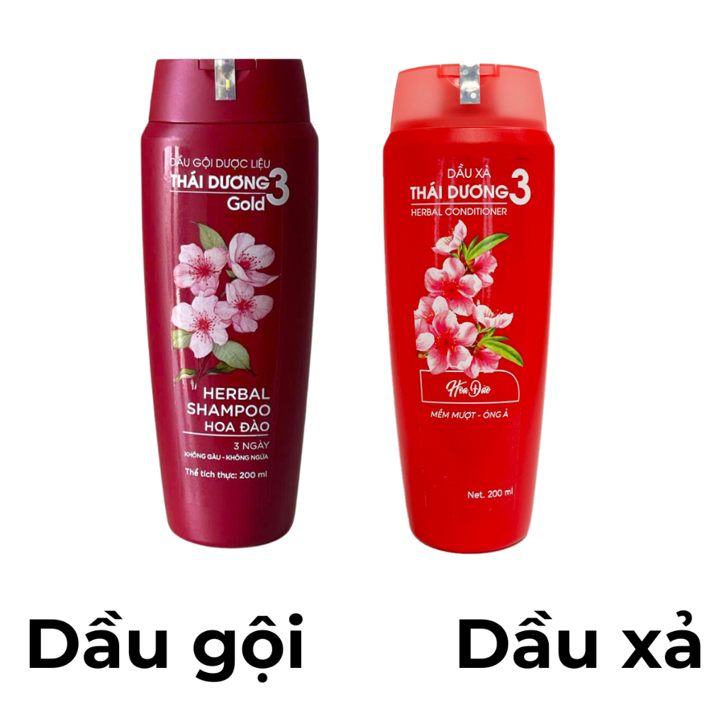 Ảnh Dầu gội và dầu xả dược liệu Thái Dương 3 / 3 Gold Chai 200ml - Sao Thái Dương 3