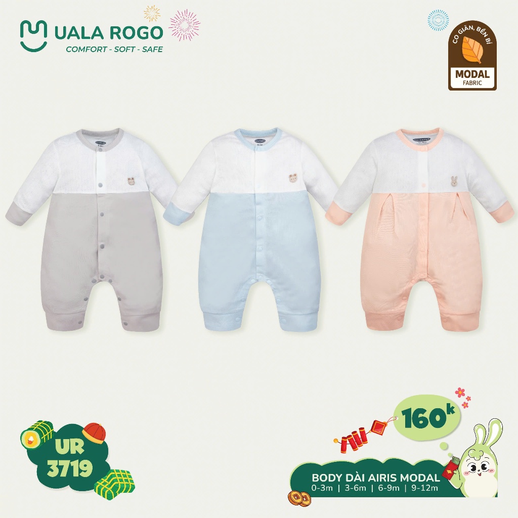 (5,5-12kg) Bộ BodySuit Cho Bé Sơ Sinh Thoáng Mát UalaRogo UR3638 UR2204 UR2205 UR2200 UR2224 UR3719 UR2361