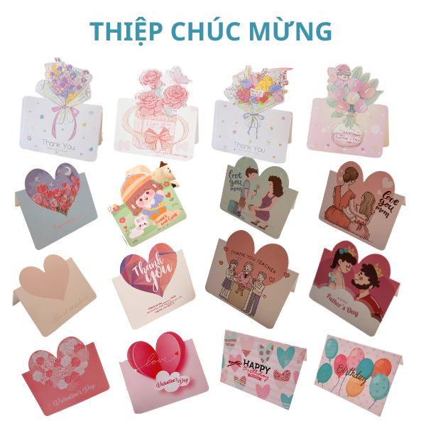 Combo 5 Chiếc Thiệp quà tặng chúc mừng20/11, 8/3, 14/2 ngày quốc tế phụ nữ, Lễ tết, sinh nhật, cám ơn - Faco Accessories