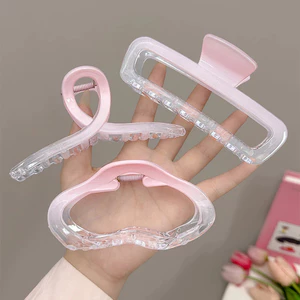 Kẹp Tóc Hình Nơ,Trái Tim ,Gợn Sóng Màu Hồng Thạch Xinh Xắn Hottrend Phong Cách Hàn Quốc Phụ Kiện Tóc Nữ Empoli