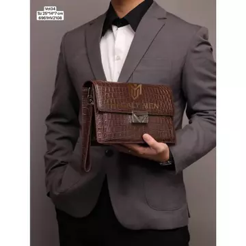 Men's Handheld Cowhide Clutch VCT34