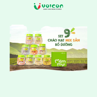 Set 9 hạt mix Mămmy Mix sẵn cho bé ăn dặm kết hợp bởi gạo sữa và nhiều loại hạt quý