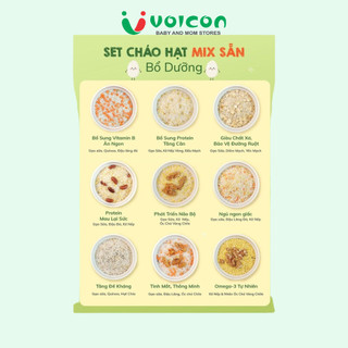 Set 9 hạt mix Mămmy Mix sẵn cho bé ăn dặm kết hợp bởi gạo sữa và nhiều loại hạt quý