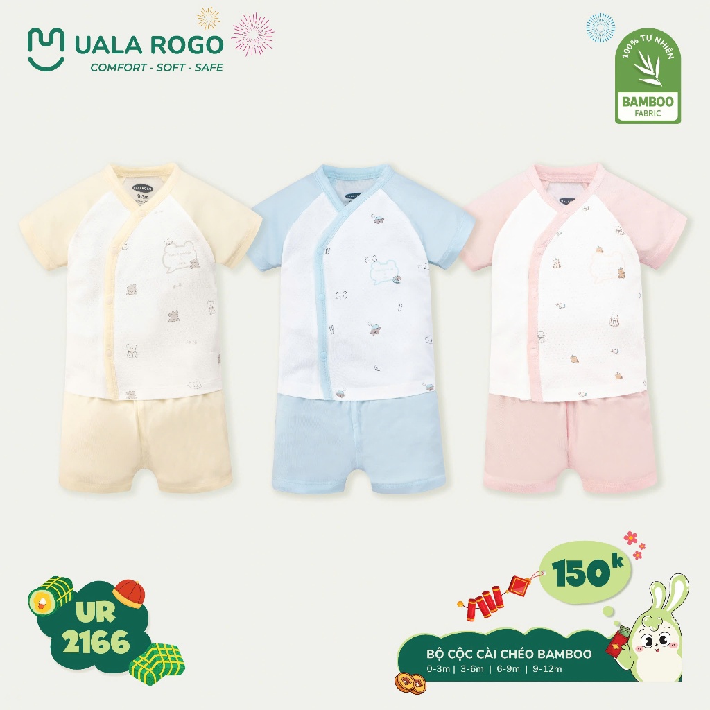 (3-10kg, 0-12M) Bộ Cộc Tay Sơ Sinh Uala Rogo UR2137 UR2166 UR2167 UR2384 UR3845 UR2220 UR2188