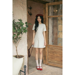 Đầm OLV kiểu linen hoa dáng chữ A Gilda phù hợp đi làm đi chơi