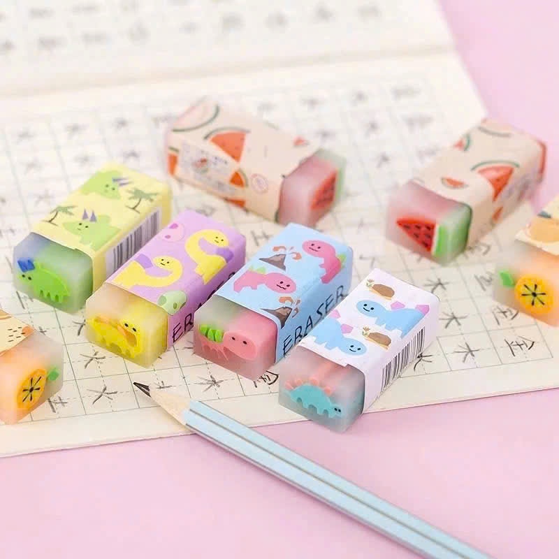Tẩy Bút Chì, Gôm Tẩy Mềm 2B Hình Hoa Quả, động vật trong suốt có hương thơm