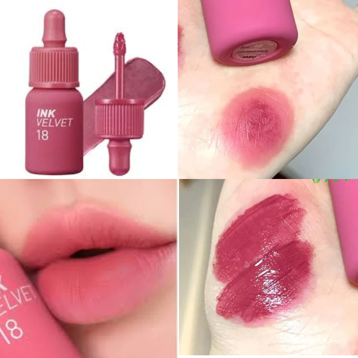 Son ink peripera velvet 18 Hồng Tím Nude, Son lì Ink Velvet Lip Tint Velvet 18 Star Plum Pink