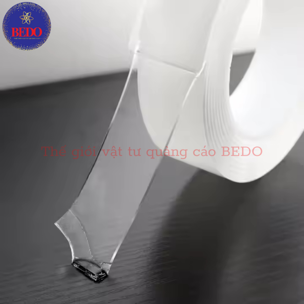Băng Dính Trong Suốt 2 Mặt BEDO Keo Nano Bản 2cm Cuộn 3m Siêu Dính Dán Đa Năng Không Lộ Keo