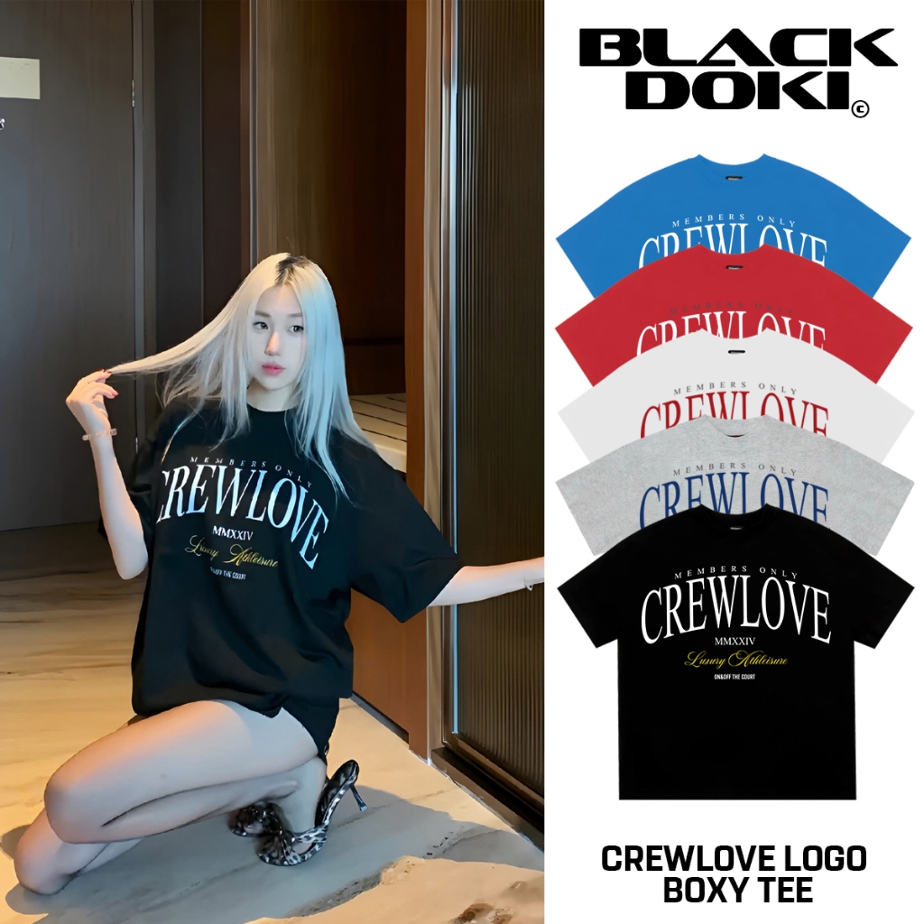 Áo thun form boxy BLACKDOKI- CREWLOVE tee cotton 280gsm tay lỡ form rộng nam nữ cổ tròn Menswear Womanswear