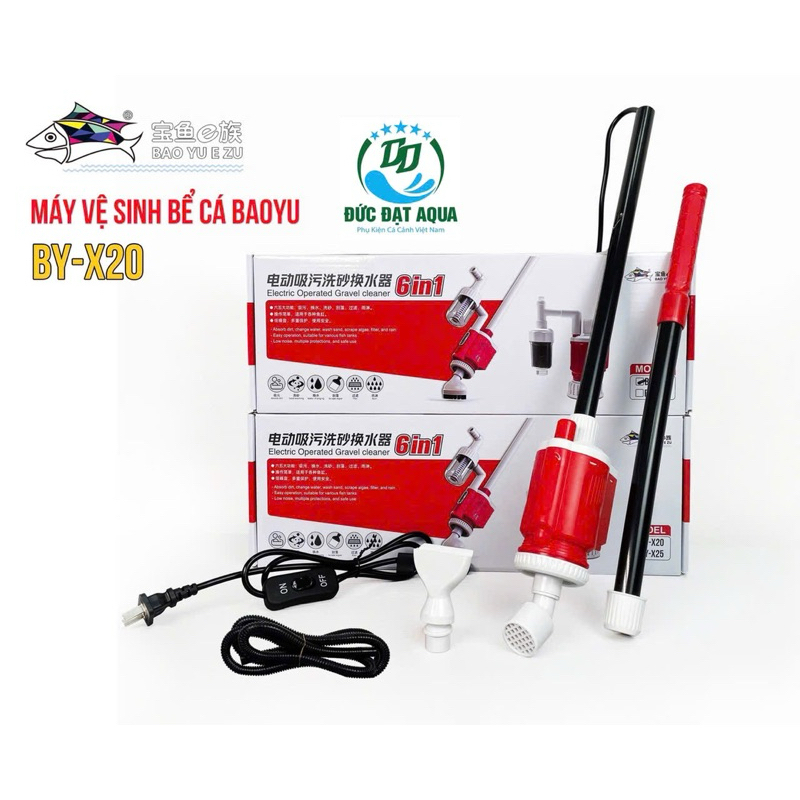 Máy vệ sinh bể cá cảnh Baoyu BY-X20/ BY-X25 chính hãng bảo hành 6 tháng phụ kiện cá cảnh vn 3