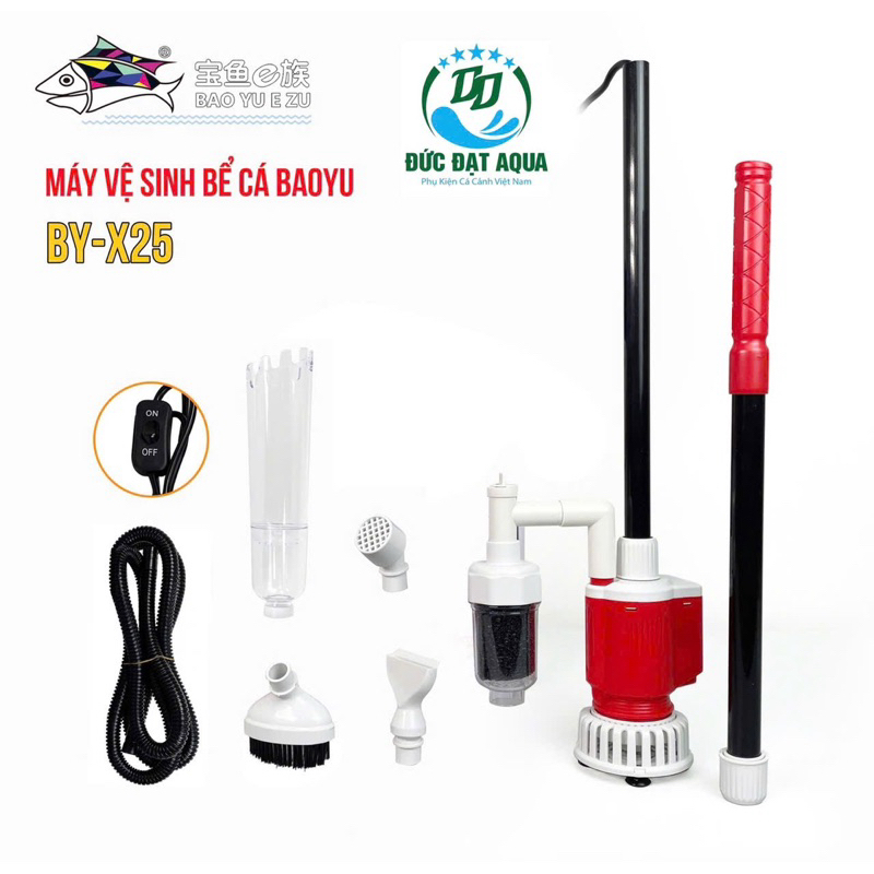 Máy vệ sinh bể cá cảnh Baoyu BY-X20/ BY-X25 chính hãng bảo hành 6 tháng phụ kiện cá cảnh vn 4