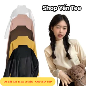 Áo giữ nhiệt lót nỉ mềm Yến Tee Shop , cổ 3 phân dễ mặc , vải co dãn thoả mái, 2 SP, 3SP