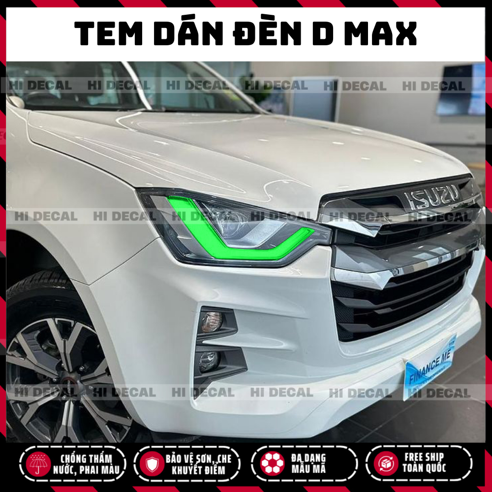 Tem dán đèn D Max, decal dán đèn xe DMax trang trí đèn chống nước bền màu