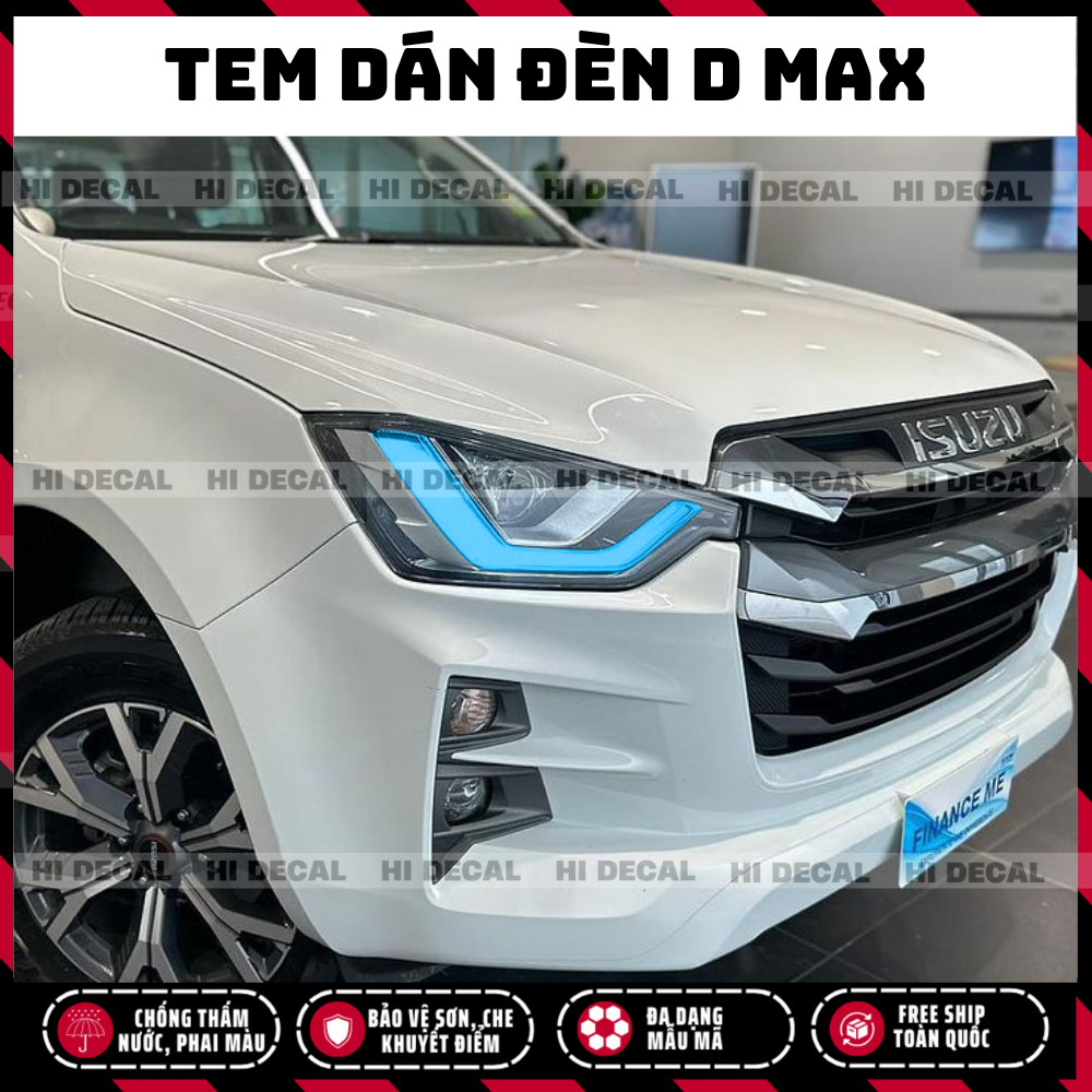 Tem dán đèn D Max, decal dán đèn xe DMax trang trí đèn chống nước bền màu