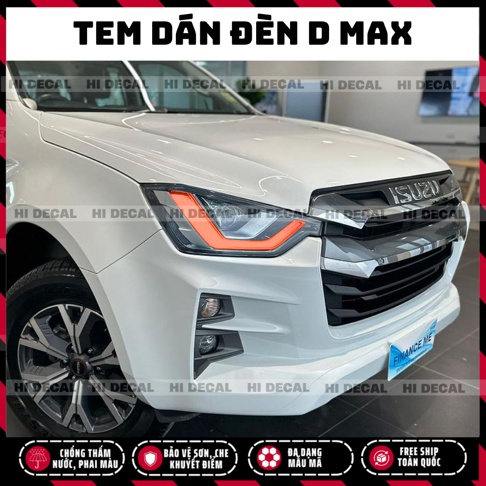 Tem dán đèn D Max, decal dán đèn xe DMax trang trí đèn chống nước bền màu