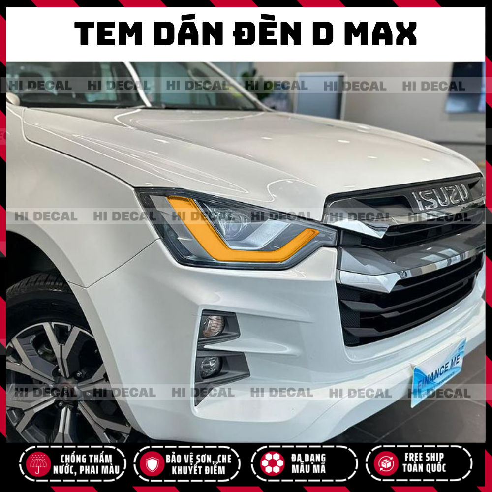 Tem dán đèn D Max, decal dán đèn xe DMax trang trí đèn chống nước bền màu