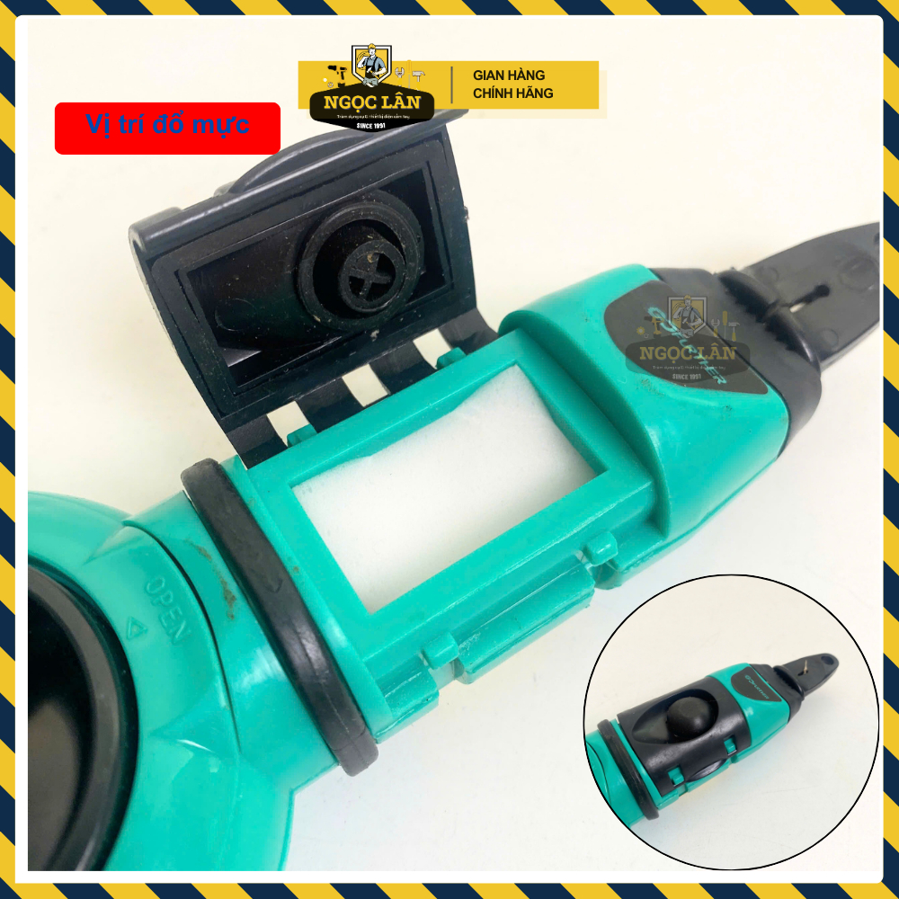 Bộ bật mực tự động, búng mực, thước búng mực tự động thu dây, dây chỉ 10m kèm hủ mực