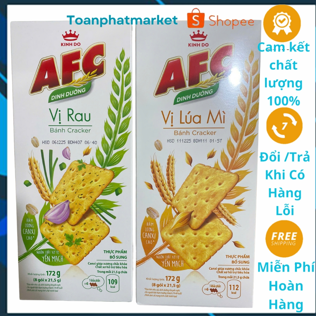 Bánh Cracker AFC hộp 172g vị Lúa mỳ,rau,Bánh Kinh Đô AFC Hộp 172g,Bánh ...