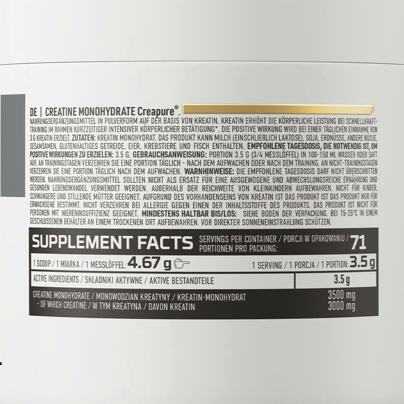 OSTROVIT CREATINE MONOHYDRATE CREAPURE - CREATINE TINH KHIẾT, HỖ TRỢ TĂNG CƠ TỐI ƯU