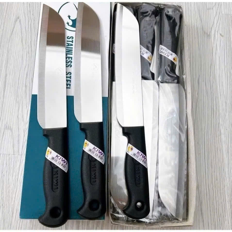 Dao Inox Kiwi Thái Lan Cán Nhựa Đen, Dao Làm Bếp Lưỡi Dao Sắc Bén