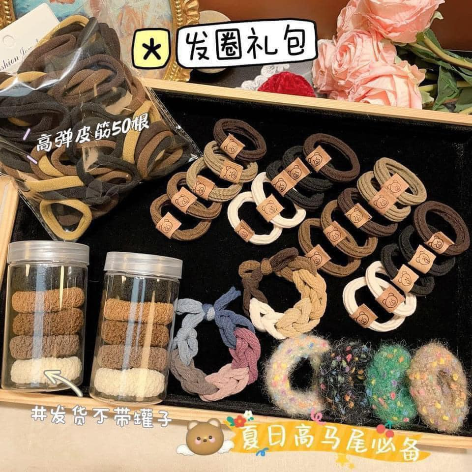 SET 136 CHUN BUỘC TÓC NHIỀU MẪU SIÊU ĐẸP CHO NỮ