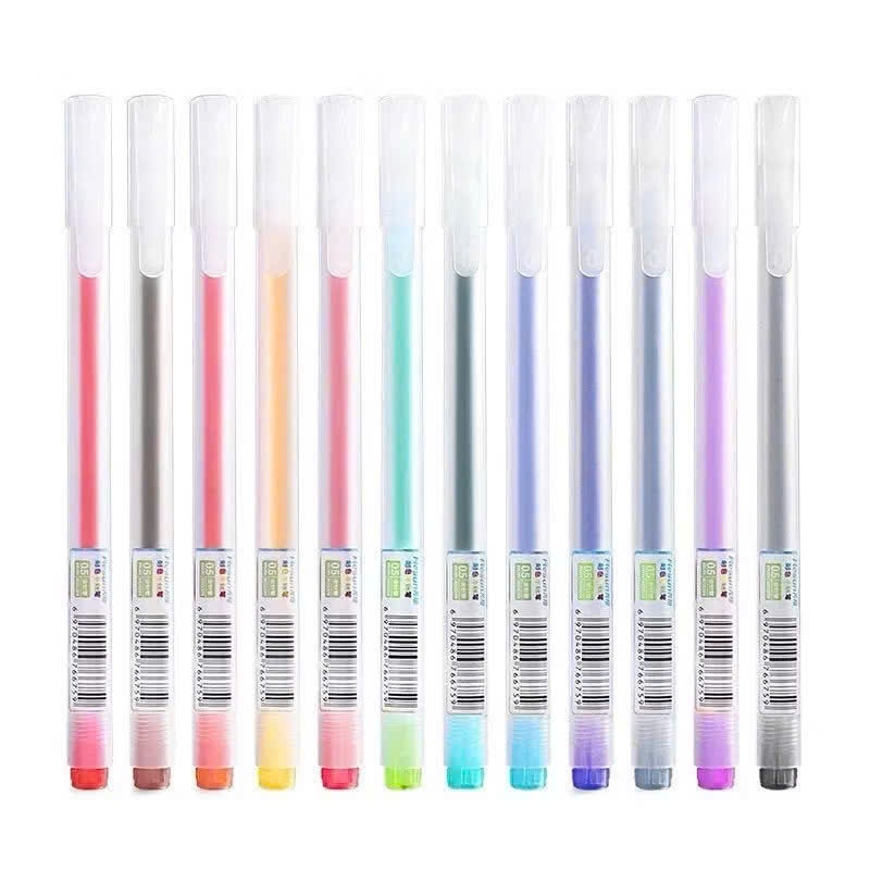 Bút Gel Aodemei ống to Khô Nhanh Ngòi 0,5mm Màu Đen /Đỏ/Xanh, 12 màu, Trơn Mượt ,Đều Mực