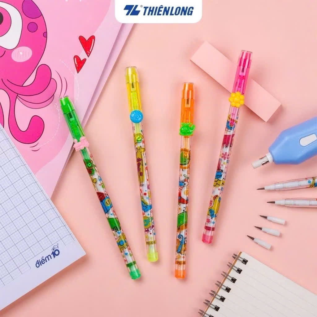 Combo 5/10/20 Bút chì khúc Thiên Long PC-09 chì HB hạn chế gãy vụn, dễ xóa sạch, thích hợp cho học sinh, sinh viên