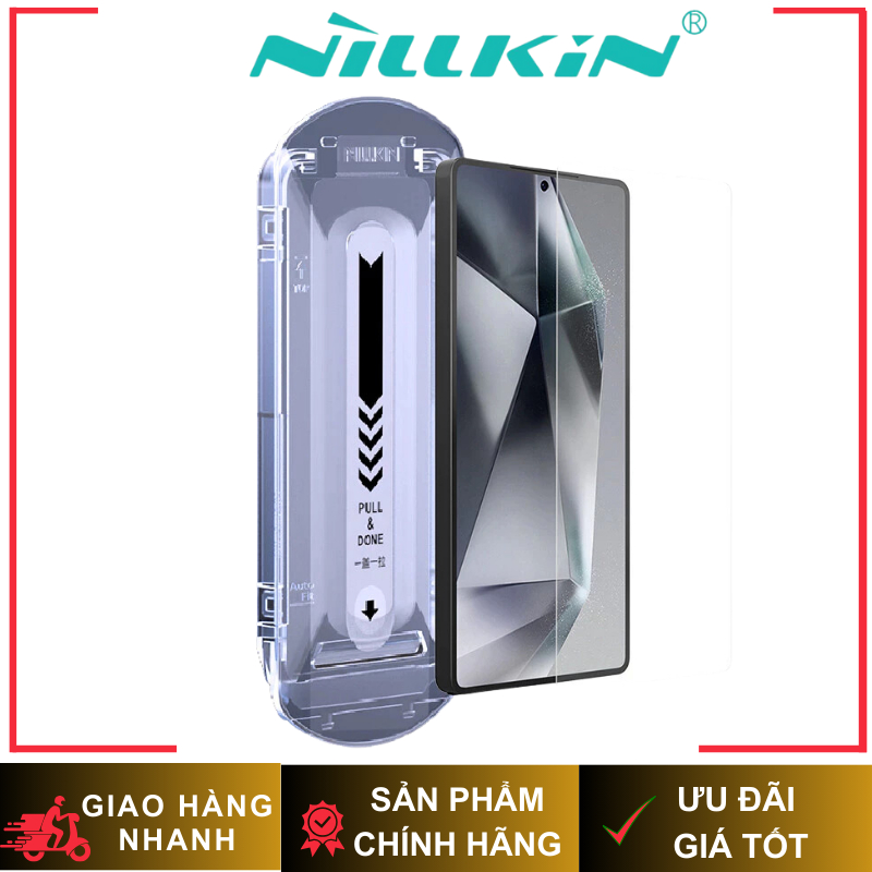 Cường Lực Nillkin Trong Suốt - Không Viền Đen - H + Pro Tempered Glass - có Khung Tự Dán Tại Nhà cho SamSung S25Ultra