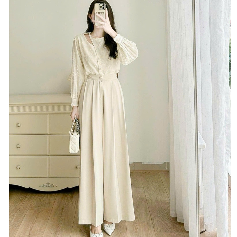 Quần Tây Dáng Váy Ống Rộng, Quần Suông Gen Eo Bigsize Nữ, Chất Ruby Trượt Cao Cấp Mát, Mềm, Đứng Form