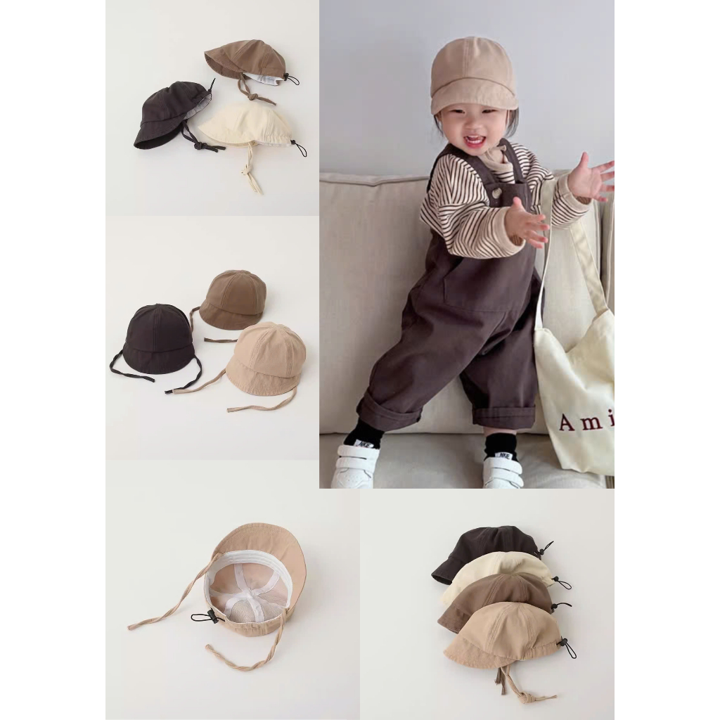 Mũ lưỡi trai vành mềm-mũ len P chống nắng cho bé trai bé gái từ 3 tháng tới 2 tuổi (45-49cm)