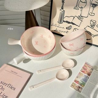 Sét bát nơ xinh 3 món tay cầm chuôi, kèm 1 đôi đũa tre 🌸 tuyển sỉ🌸