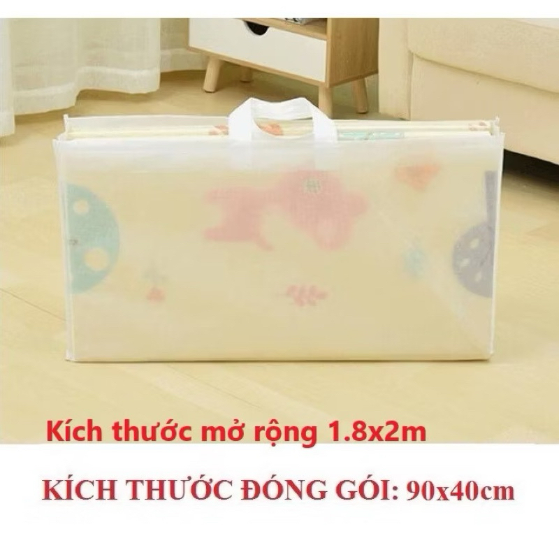 Thảm xốp gấp gọn cho bé loại dày, chiếu xốp trải sàn xpe không thấm nước KT 1m8x2m