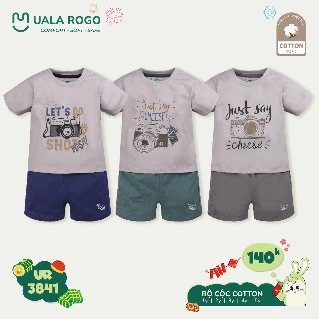 (9-24kg, 1-5Y) Bộ Cộc Tay Hoạ Tiết Đáng Yêu Uala UR3866 UR3835 UR3841 UR500 UR503 UR2228 UR296 UR524