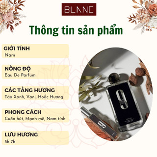 Nước Hoa Nam Chiết 9PM BLANC PERFUME, Dầu Thơm Hương Vani Phương Đông, Mạnh Mẽ, Nam Tính