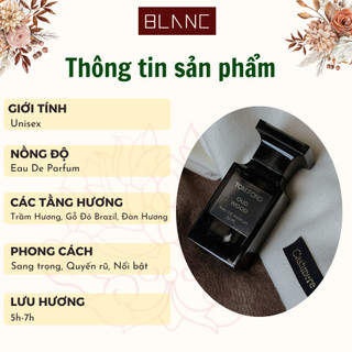 Nước Hoa Unisex Chiết Oud Wood BLANC PERFUME, Dầu Thơm Hương Gỗ