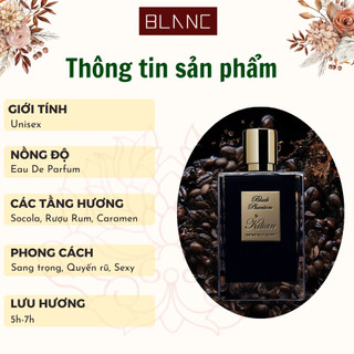 Nước Hoa Unisex Chiết Black Phantom BLANC PERFUME, Dầu Thơm Hương Vani, Bí Ẩn