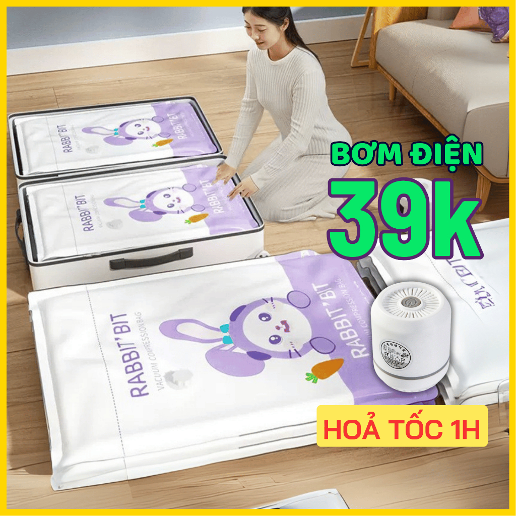 Túi đựng quần áo hút chân không bền dày cao cấp, máy hút bền khoẻ