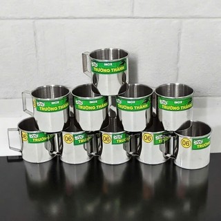 Ca inox có quai cầm miệng 6cm, 7cm, 8cm, cốc inox có quai cầm - Trường An VN