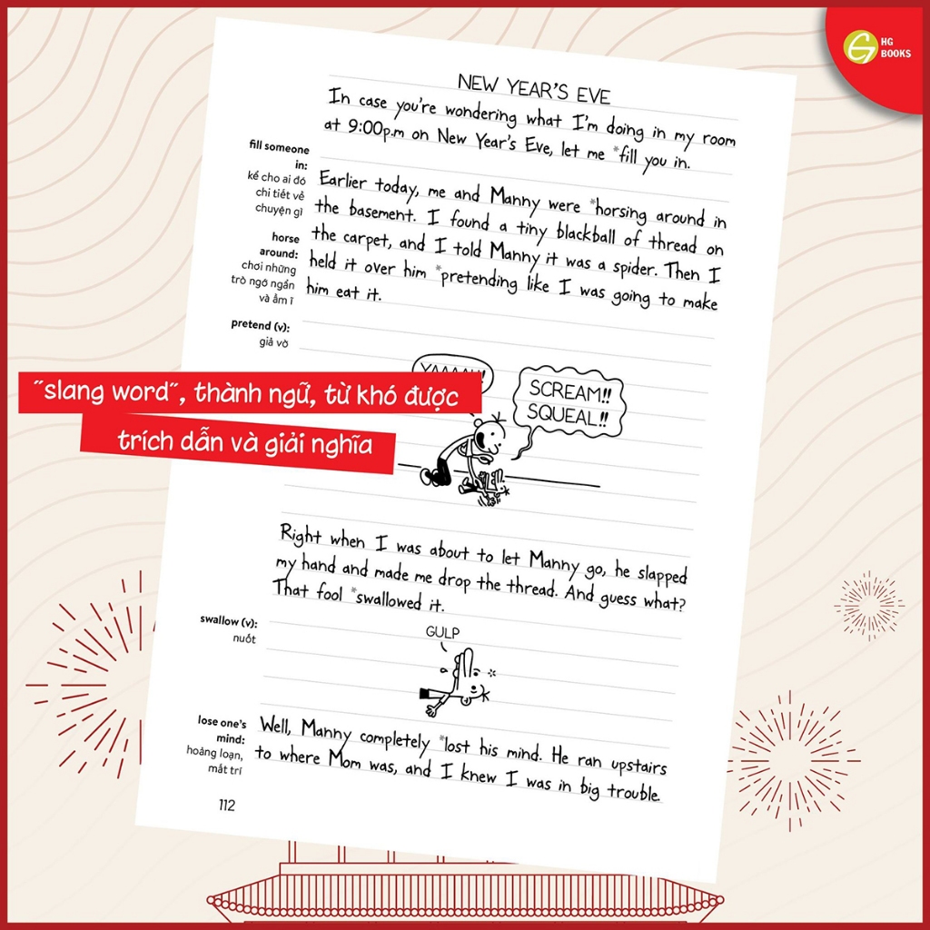 Ảnh Sách Nhật Ký Chú Bé Nhút Nhát song ngữ tập lẻ - Diary of a Wimpy Kid tặng kèm file nghe note từ vựng 2