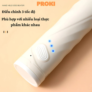 Máy Tạo Bọt Cafe Mini Proki Không Dây Đa Chức Năng Cầm Tay Cao Cấp Công Suất 20W, Pin 20000 mAh