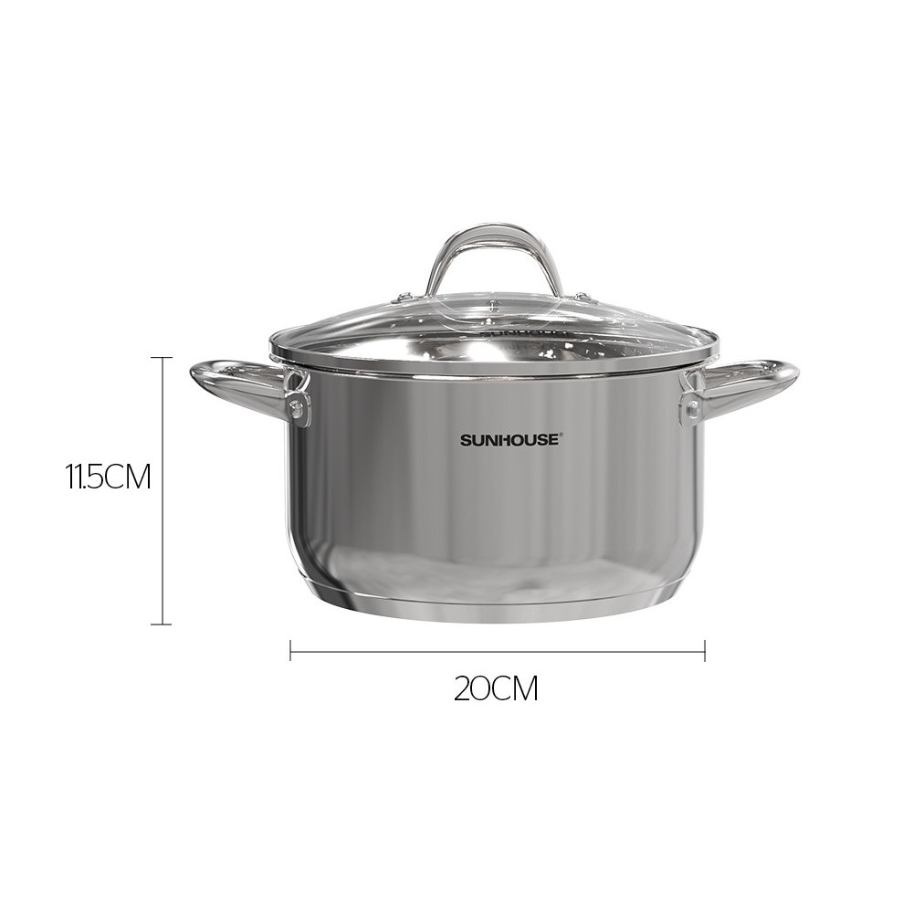 Ảnh Nồi Inox 3 đáy Sunhouse SHG301-xx dùng trên mọi loại bếp 1