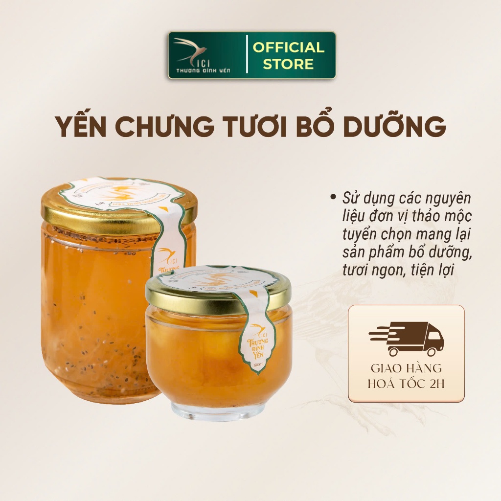 Ảnh Hũ Yến Chưng Tươi 120-250ml CiCi Thượng Đỉnh Yến Nguyên Chất Yến Sào Khánh Hòa Sợi Dai Chưng Nóng Yến Chưng Tươi 1